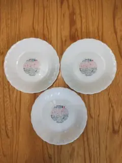 ヤマザキ春のパン祭りパンまつりのお皿2023年白いフローラルディッシュ3枚
