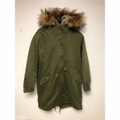 pangji オリーブ色 モッズコート ファー付き - メルカリ