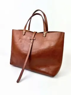TIDEWAY タイドウェイ LEATHER　レザハンドバッグ　ブラウン　茶革