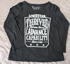 セオリア 長袖Tシャツ L グレーブラック 古着 レトロ