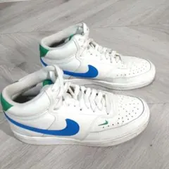 22.5cm 白 青 緑 ナイキ レディース コートビジョン ミッド