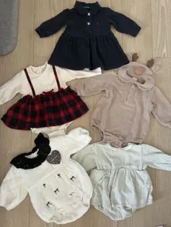 長袖ロンパースセット　まとめ売り　女の子　70〜80サイズ