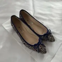 DIANA グリッターパンプス　フラットシューズ　22.5cm