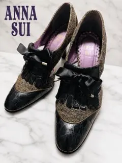 未使用級✨ANNA SUI アナスイ 猫足 レース ベロア ハイヒール パンプス