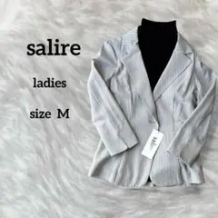 ストライプ テーラードジャケット ジャケット グレージャケット M 通勤