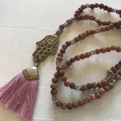 在庫処分セール アジアン エスニック ネックレス ビーズ フリンジ N-90