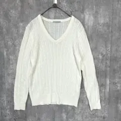 OPAQUE.CLIP Ｖネック　ケーブル　ニット　シンプル　綺麗め　上品