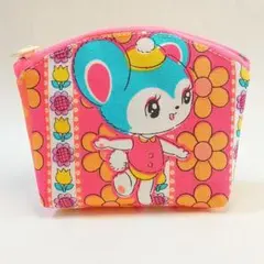 ◆ハンドメイド ポーチ ハニーチューン ときめきパッチ レトロアニマル ピンク