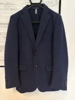 ネイビー テーラードジャケット 二つボタン