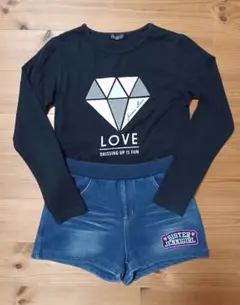 JENNI LOVE 長袖カットソー、 裏起毛ショートパンツ150サイズセット