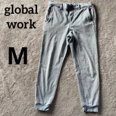 global work メンズジョガーパンツデニム　M ライトブルー