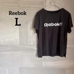 Reebok 【L】 ブラック Tシャツ 半袖 リーボック ロゴ入り