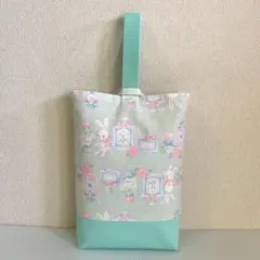 上履き入れ上靴袋シューズバッグ　ハンドメイド　入園入学　132 うさぎ柄
