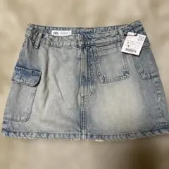 ZARA デニムブルー ミニスカート S