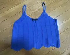 青い　重ね着　トップス Mサイズ