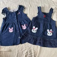 【美品】ミキハウス　ジャンパースカート　2点　90