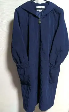TRICOSA フード付きネイビーロングコート 40