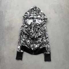 00s GLAD NEWS skull zip hoodie y2k 平成