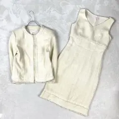 定番♡クミキョクプリエ ツイードノーカラーワンピースセットアップ ノースリーブ