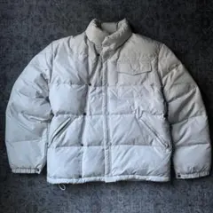 THE NORTH FACE ホワイト/オレンジ フード付きダウンジャケット - メルカリ