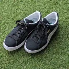 PUMA 　ブラックスニーカー　スウェード調 23.5cm