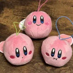 星のカービィ　フェイスマスコット　【ラウンドワン限定】　3点セット売り