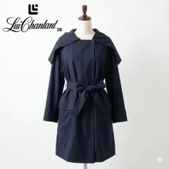 Lui Chantant フード付きベルトコート ネイビー 38のサムネイル