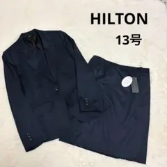 新品！ 大きいサイズ HILTON スカートスーツ XL ネイビー　洋服の青山