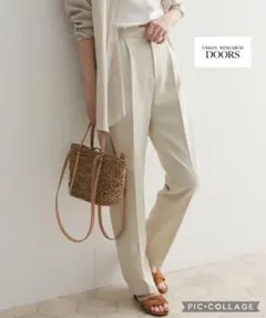 アーバンリサーチ　カラー ストレッチ トラウザー　アイボリー