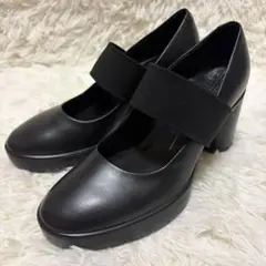 【美品】ECCO エコー メリージェーン パンプス 黒 24cm 38 ブラックのサムネイル
