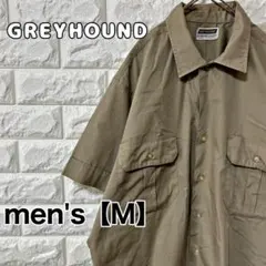 【GREYHOUND】半袖シャツ　ワークシャツ【メンズM】ベージュ E33