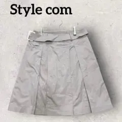 Style com Aライン プリーツ スカート ひざ丈スカート (11)グレーのサムネイル
