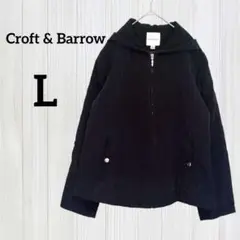 Croft & Barrow【L】フード付き ブラック ジャケット キルティング