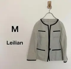 【Leilian】レリアン　麻100%ノーカラージャケット　レディース　7分丈のサムネイル