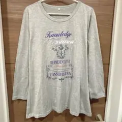 ニッセン 大きいサイズ 3L 長袖Tシャツ グレー ロンＴ 薄手