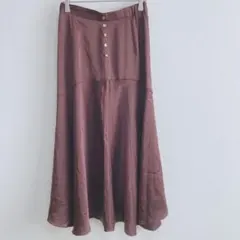 マイストラーダ　フレアスカート　ロング丈　ダークパープル　36　シンプル