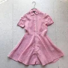 POLO RALPH LAUREN ギンガムチェック ワンピース 10 QRタグ