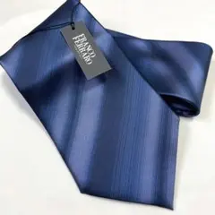 ◆FRANCO FERRARO ダークブルー ストライプ ネクタイ