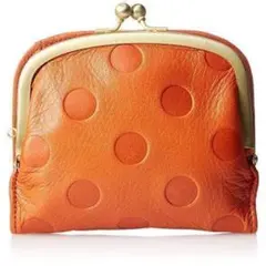 新品　レディース　お財布　コンパクト　がま口　オレンジ　水玉　ドット　ズッケロ