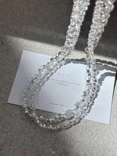 1069 ファルファーレビーズ　2連ネックレス　ビーズネックレス　オケージョン