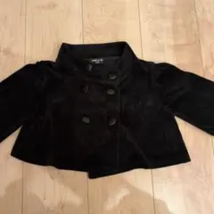 COMME CA ISM ブラックカーディガン 120　ベロア