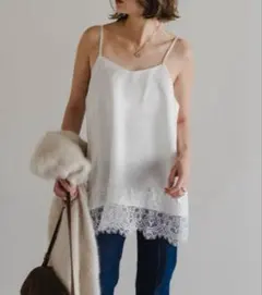 新品　Bonjour Sagan レーストリムキャミソール