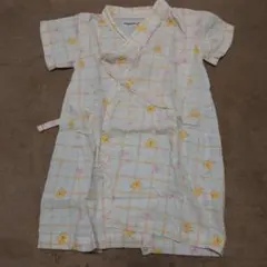 （80）MIKI HOUSE ひよこ柄 ベビー甚平 80