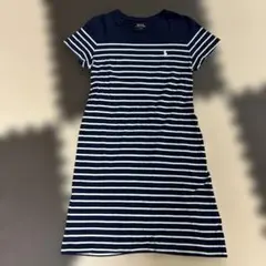 美品 POLO RALPH LAUREN 半袖ワンピース M ネイビー/ホワイト