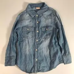 子供服 100㎝ petit main プティマイン シャツ デニムF1A034