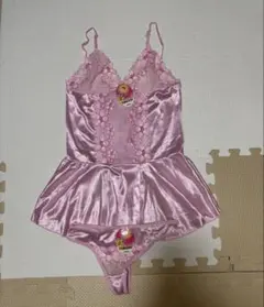 ピンクサテンベビードール＆ショーツセット 新品
