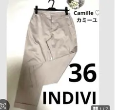 インディヴィINDIVI パンツ サイズ36 ベージュ