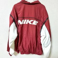 90s ゴツナイキ 2wayナイロンジャケット レッド&ホワイト 銀タグ