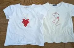 petit main 　Moujonjon　うさぎ　くま　半袖Tシャツ 2枚
