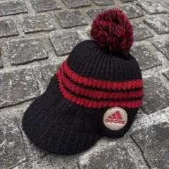 00sアディダス Y2Kニットキャップ ポンポン付き